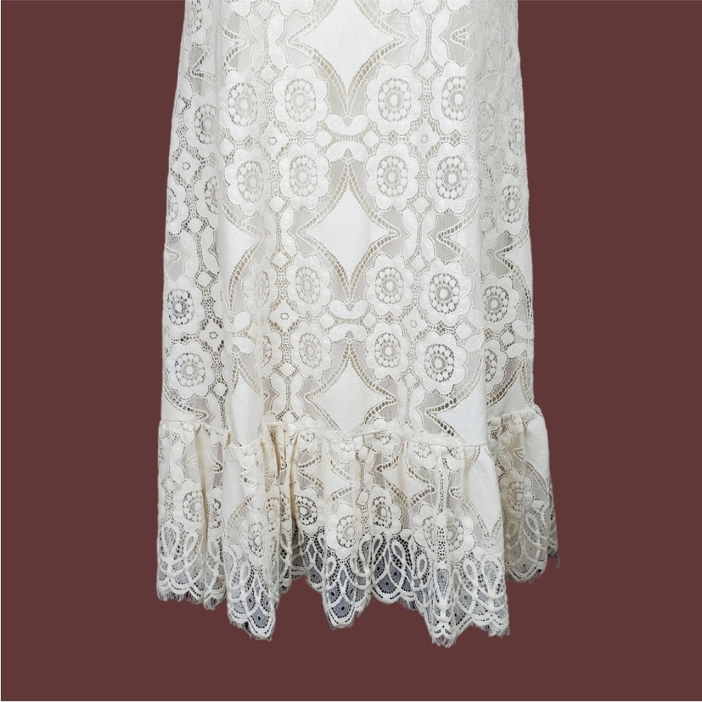 Anthropologie Floreat Manon sleeveless ivory lace shift dress size 6 - Picture 3 of 7